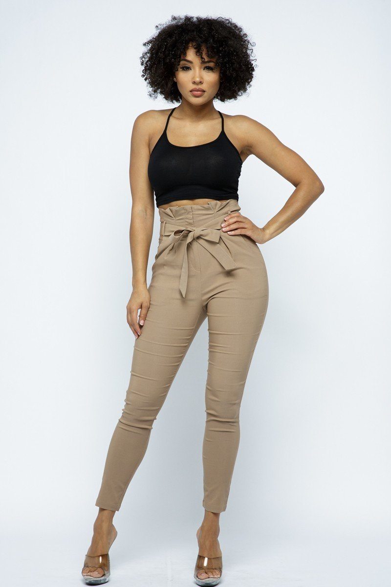 Tie Waist Pants - YuppyCollections