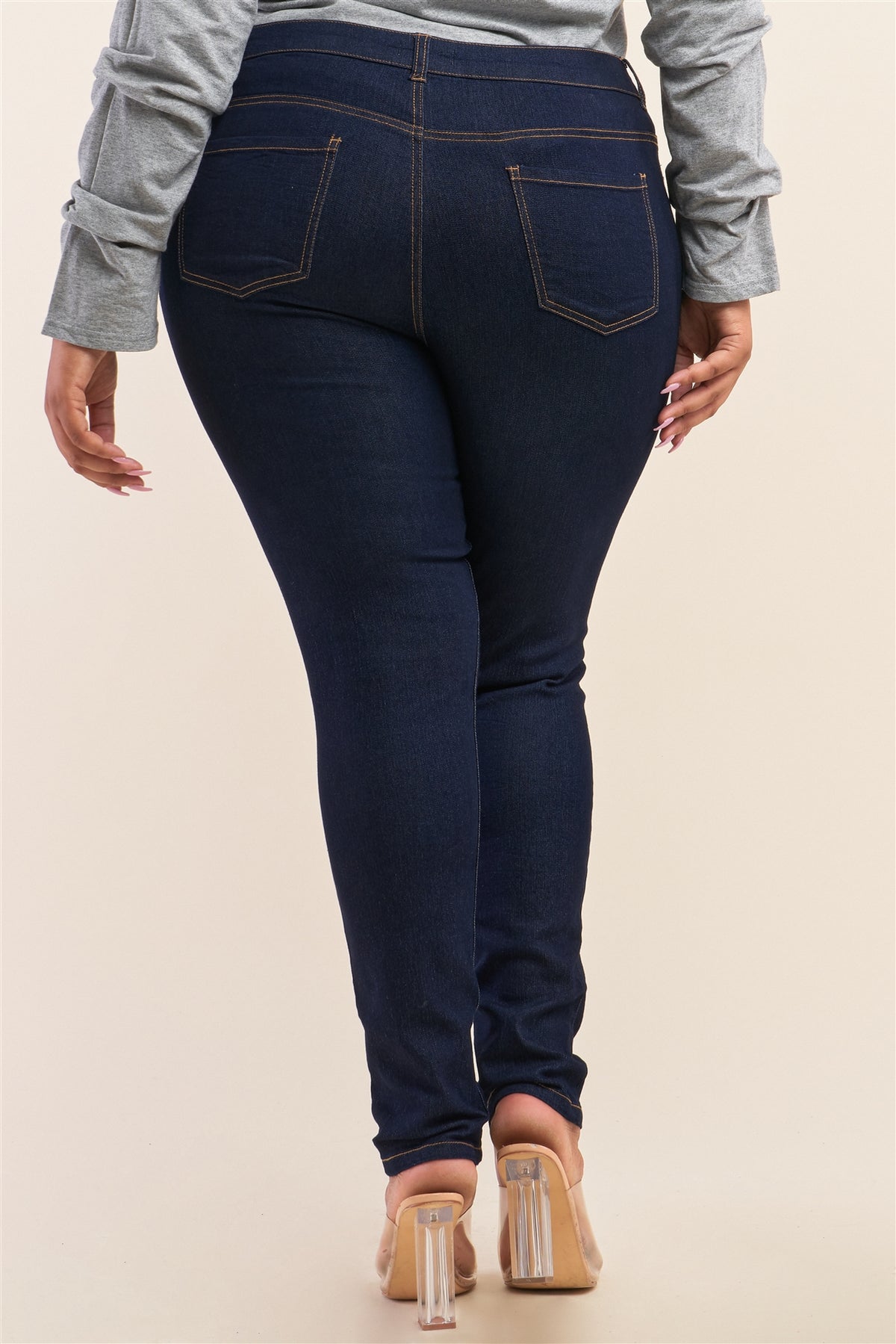 Plus Size Low-mid Rise Straight Cut Denim Pants - YuppyCollections