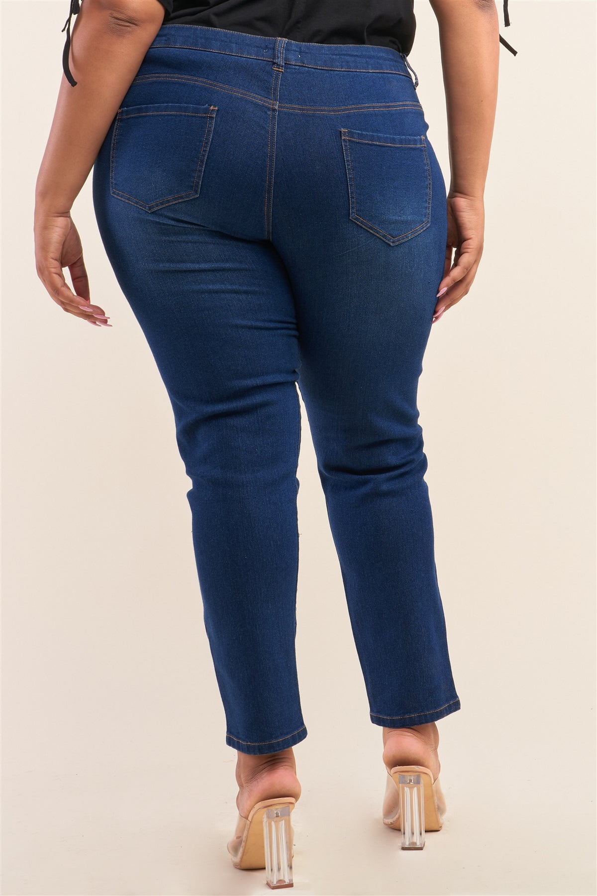 Plus Size Low-mid Rise Straight Cut Denim Pants - YuppyCollections