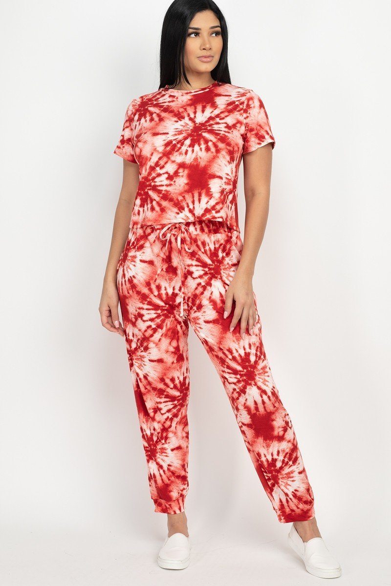 Tie-dye Printed Top And Pants Set - YuppyCollections