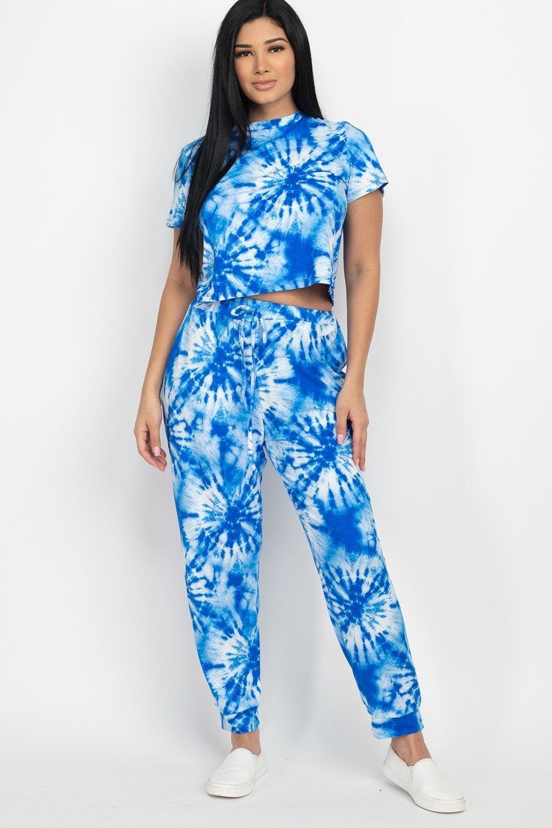 Tie-dye Printed Top And Pants Set - YuppyCollections