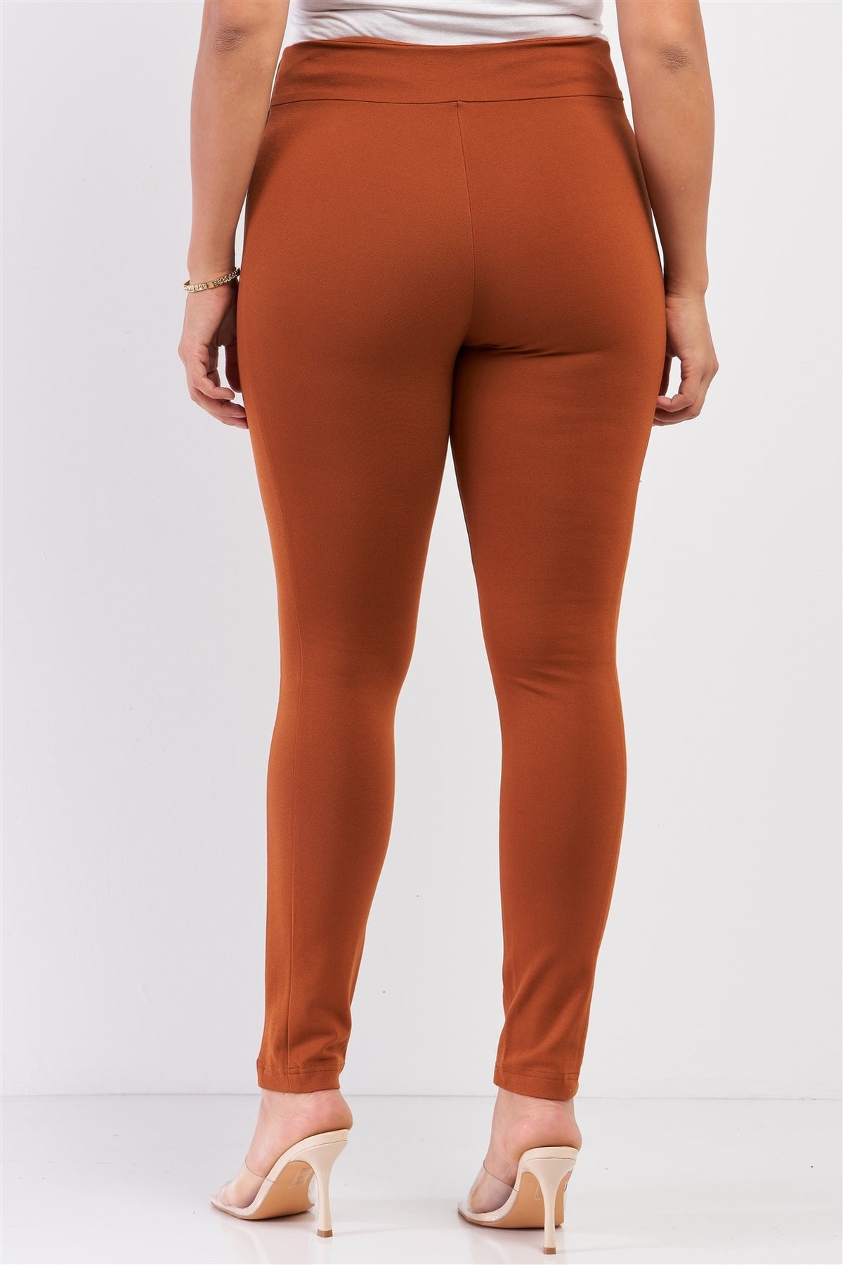 Plus Rubber Side Detail Lace Side Leg Legging Slim Pants - YuppyCollections