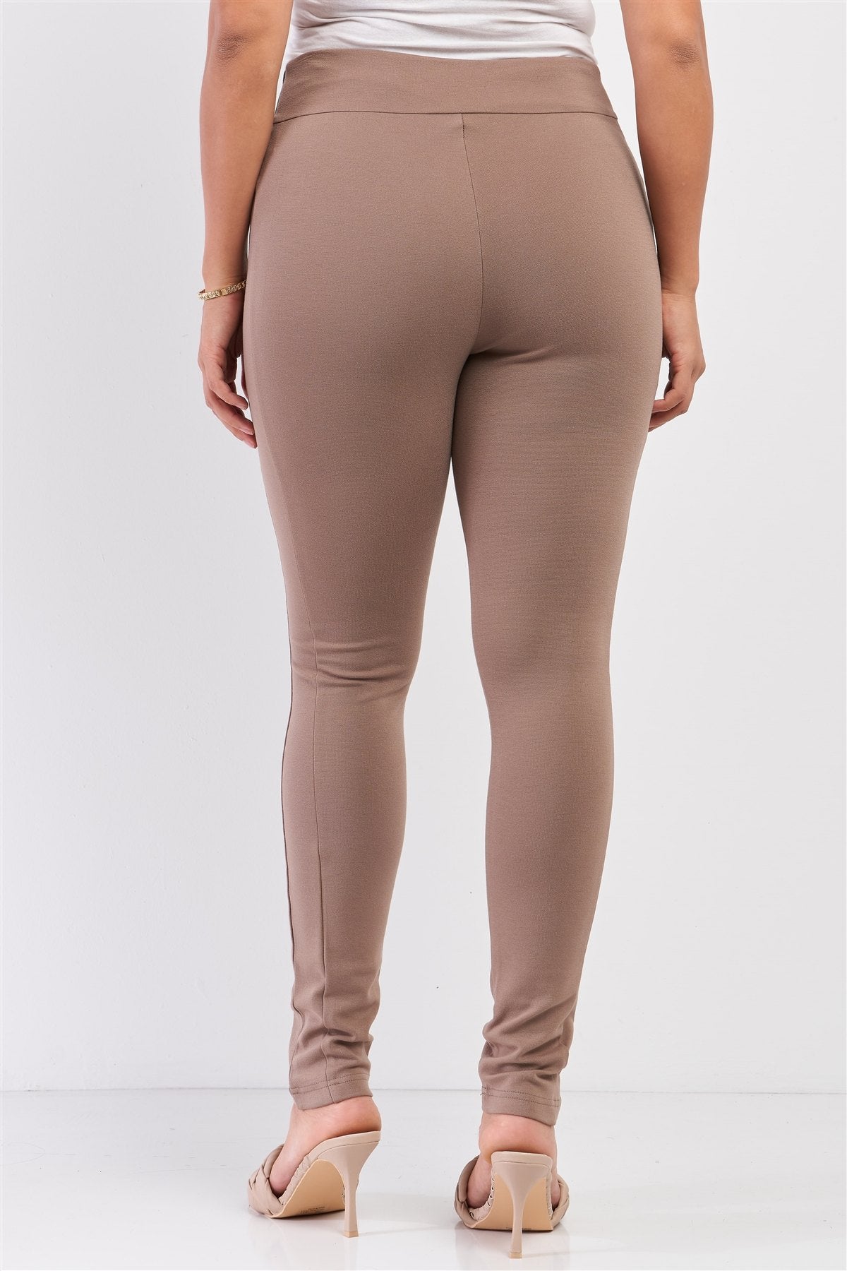 Plus Rubber Side Detail Lace Side Leg Legging Slim Pants - YuppyCollections