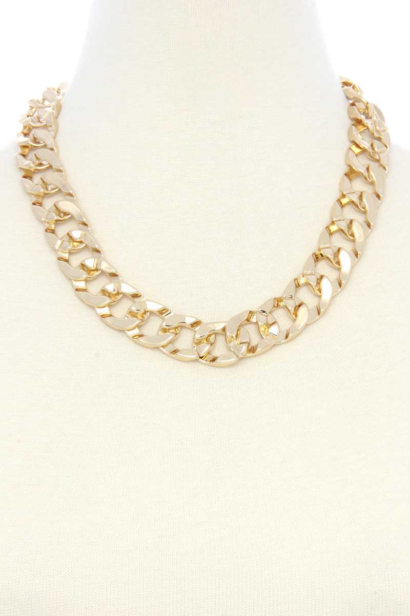 Cuban Link Chain Metal Necklace - YuppyCollections