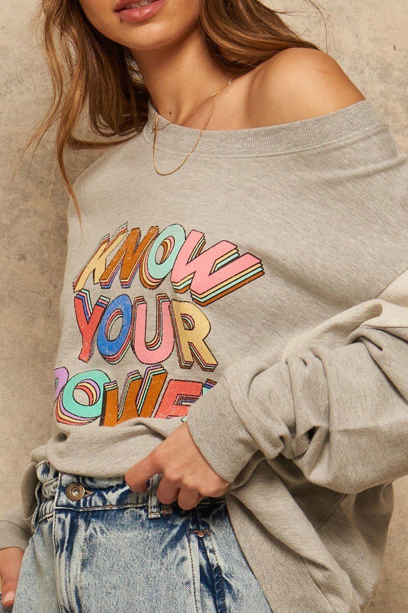 A French Terry Knit Graphic Sweatshirt - YuppyCollections