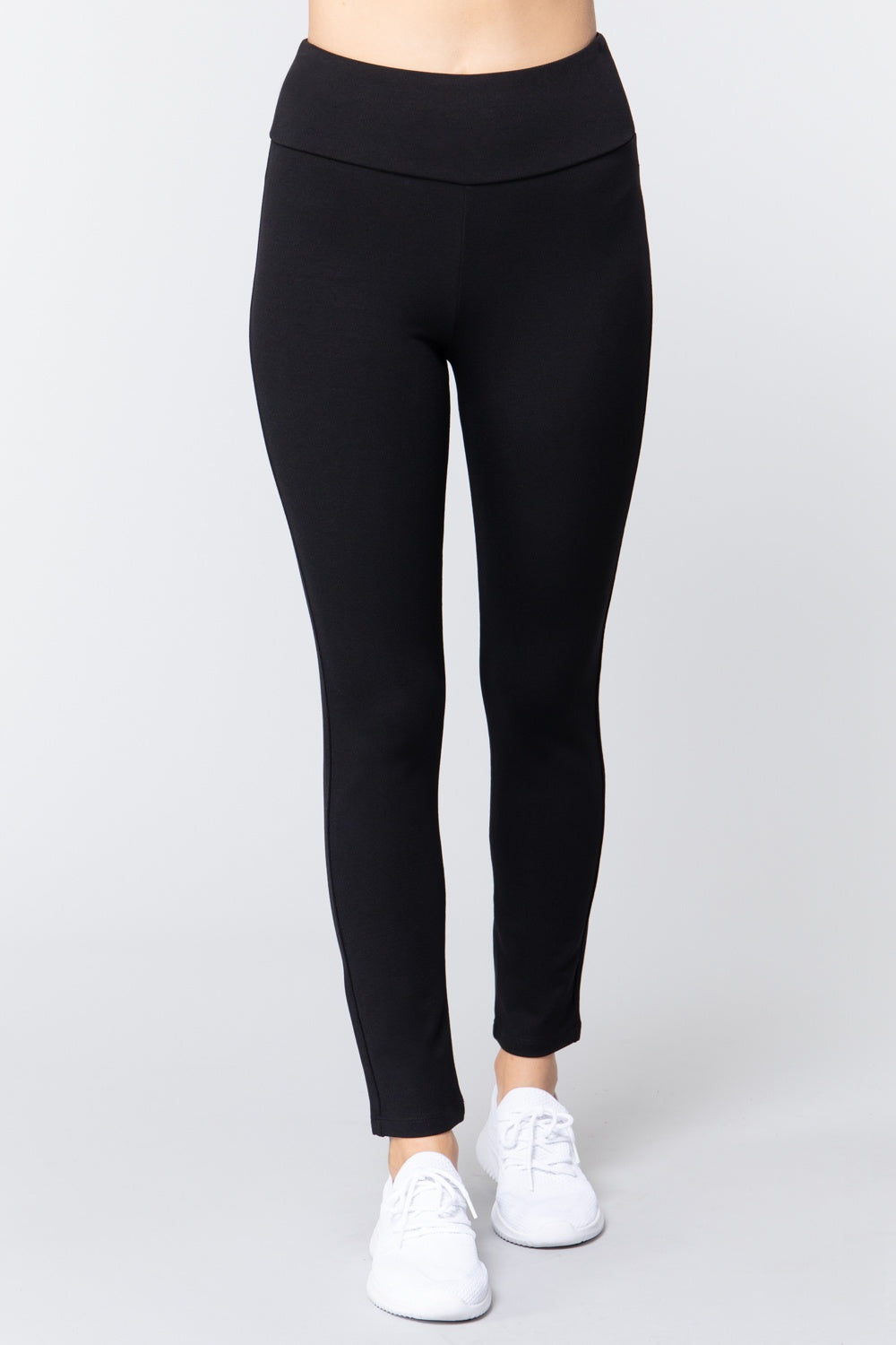 Waist Band Long Ponte Pants - YuppyCollections