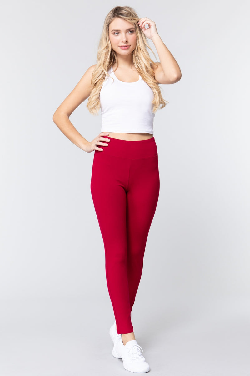 Waist Band Long Ponte Pants - YuppyCollections