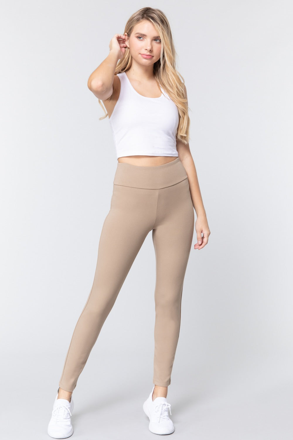 Waist Band Long Ponte Pants - YuppyCollections