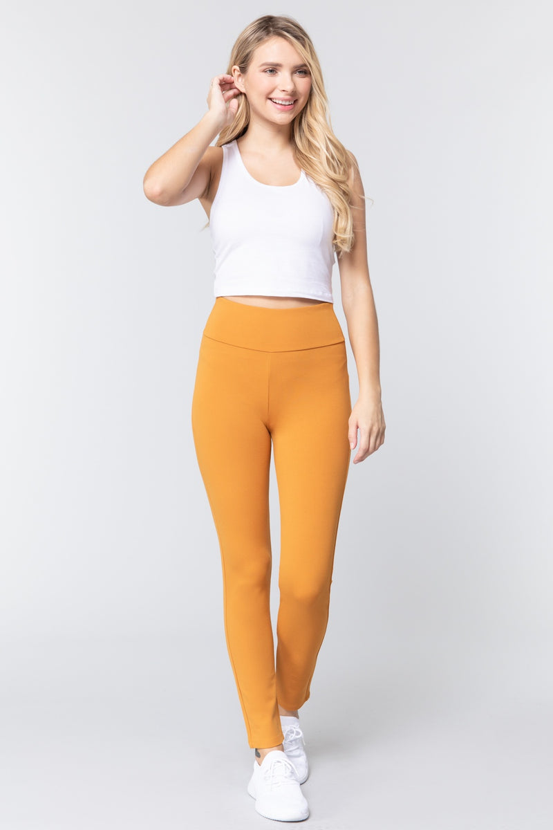 Waist Band Long Ponte Pants - YuppyCollections