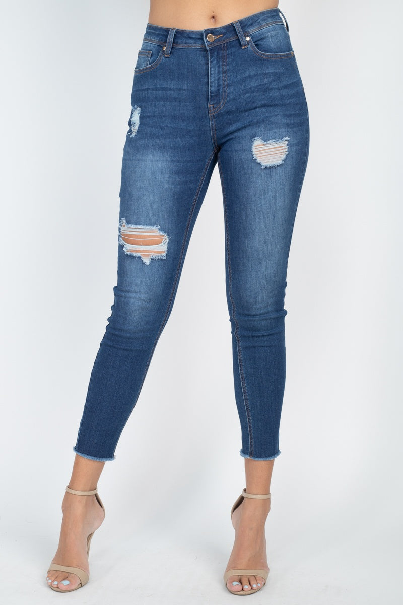 5 Pocket Capri Denim Jeans - YuppyCollections