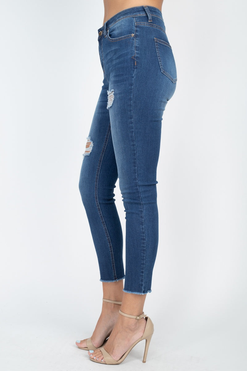 5 Pocket Capri Denim Jeans - YuppyCollections