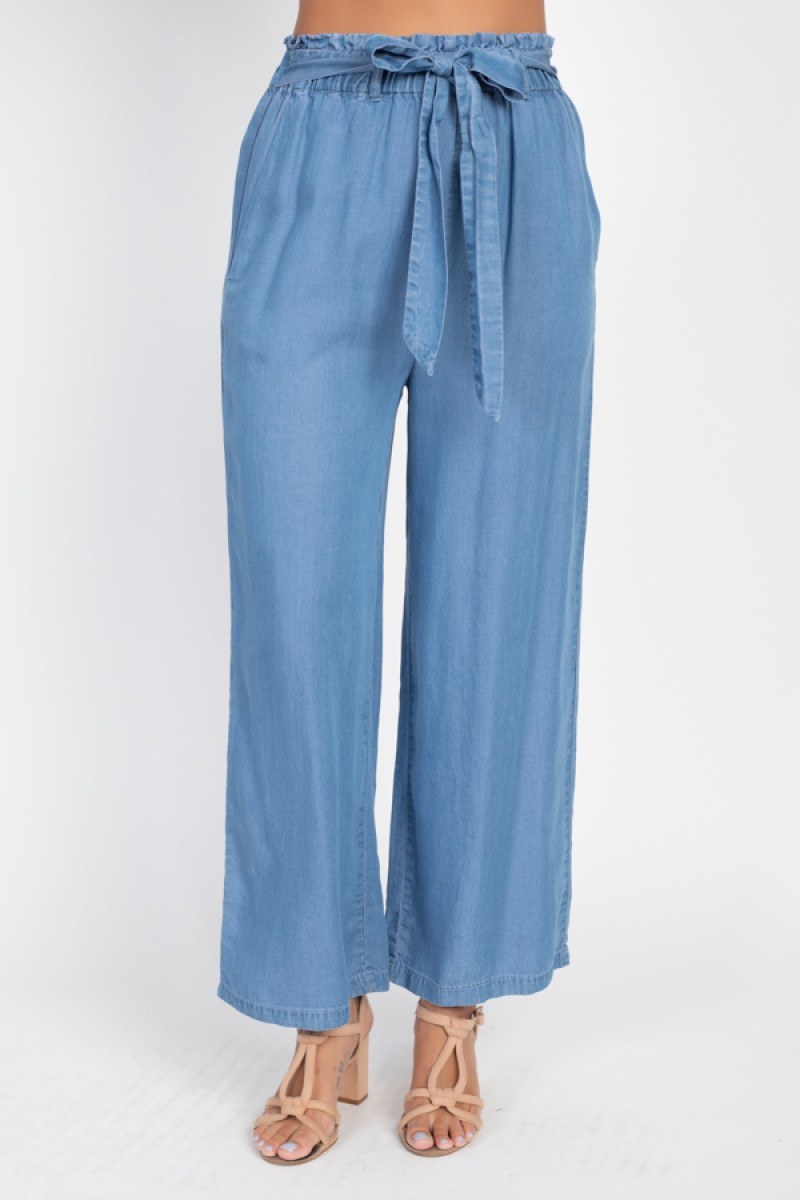 Wide Leg Lyocell Pants - YuppyCollections