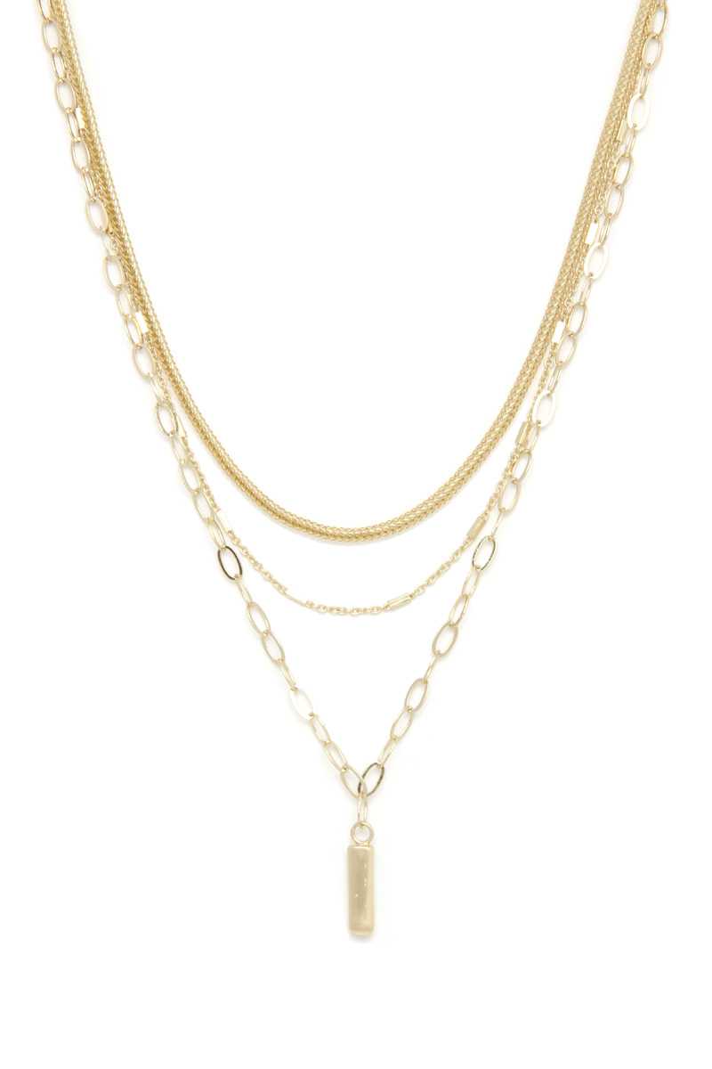 Metal Bar Oval Link Layered Neclace - YuppyCollections