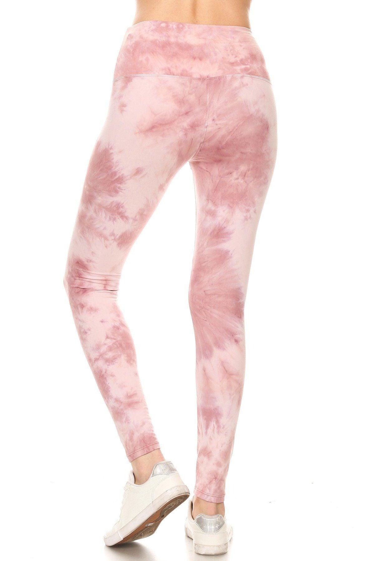 5-inch Long Yoga Style Banded Lined Tie Dye Printed Knit Legging With High Waist. - YuppyCollections