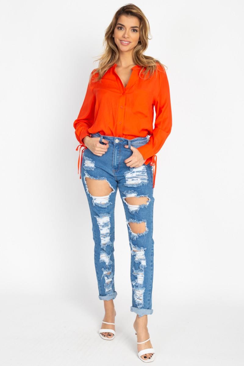 Distressed Straight Leg Jeans - YuppyCollections