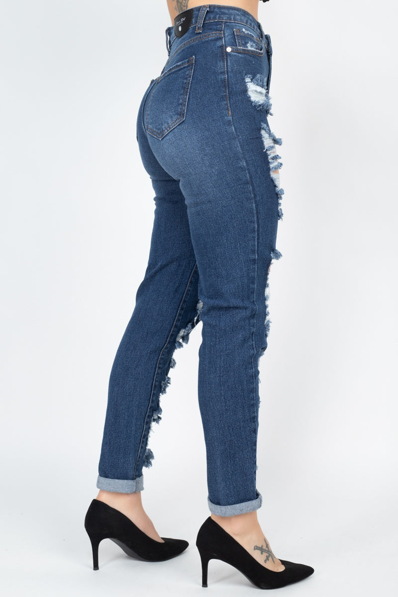 Distressed Straight Leg Jeans - YuppyCollections