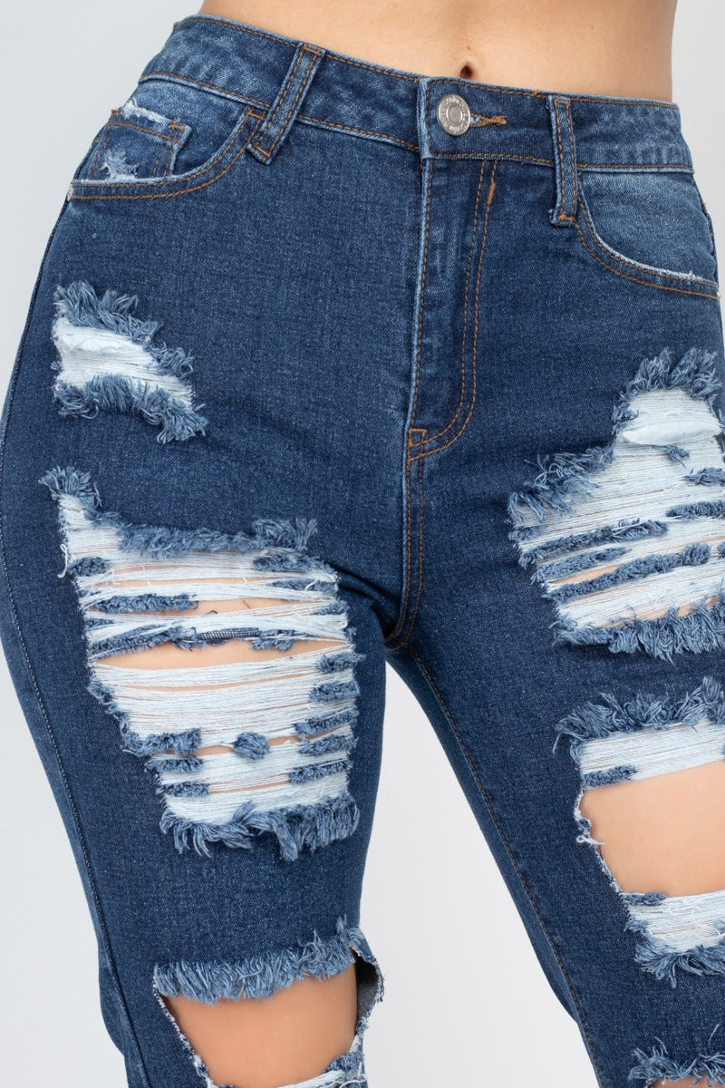 Distressed Straight Leg Jeans - YuppyCollections