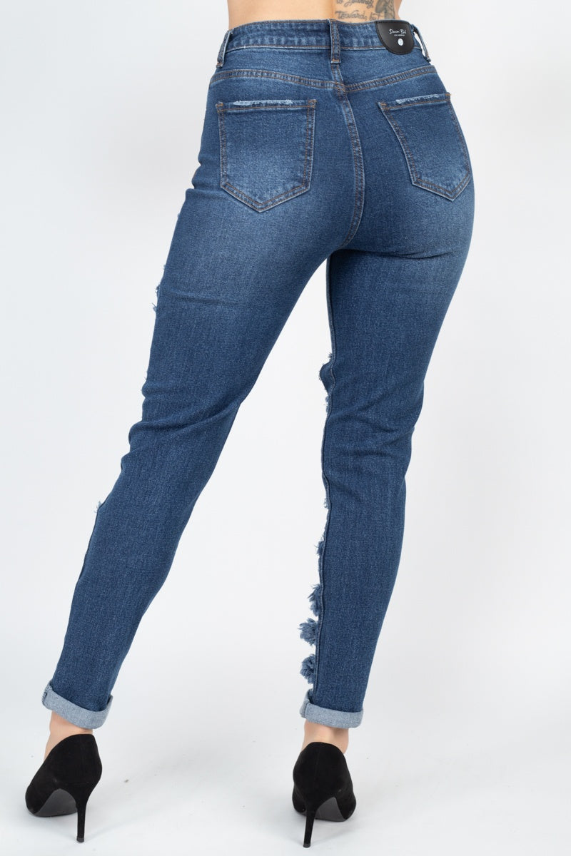 Distressed Straight Leg Jeans - YuppyCollections