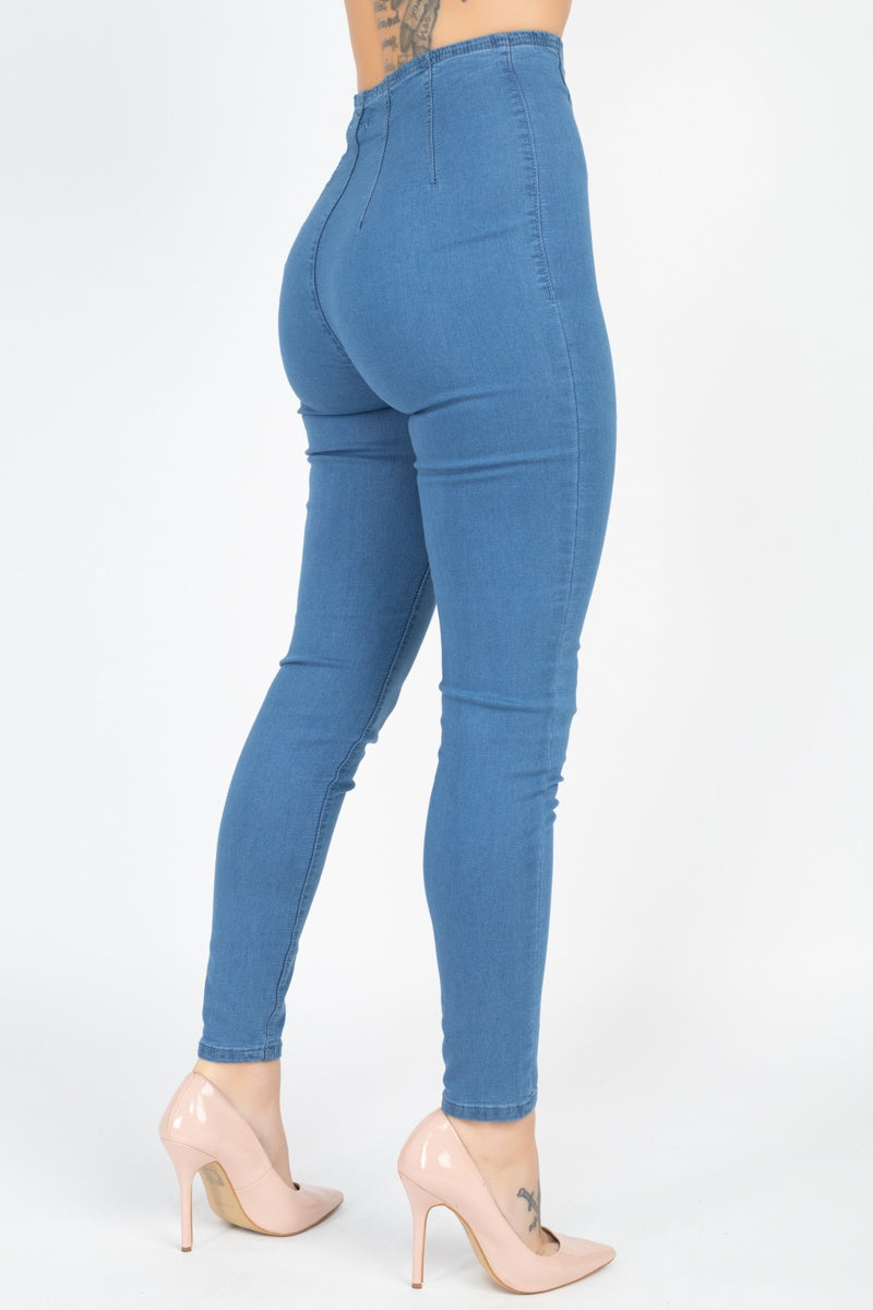 High Waist Denim Jeans - YuppyCollections