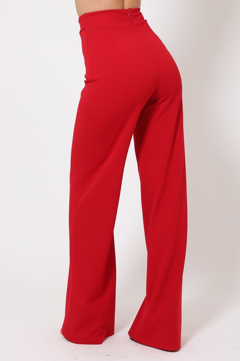 Double Reverse G Buckle Detail Pants - YuppyCollections