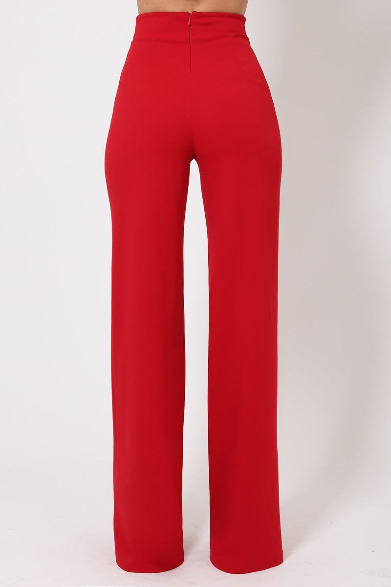 Double Reverse G Buckle Detail Pants - YuppyCollections