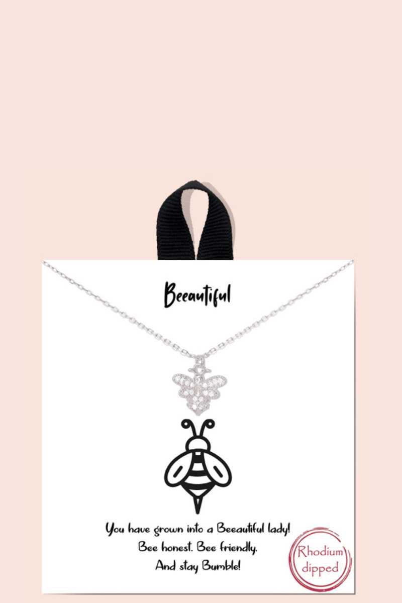 Beeautiful Pendant Dainty Message Necklace - YuppyCollections