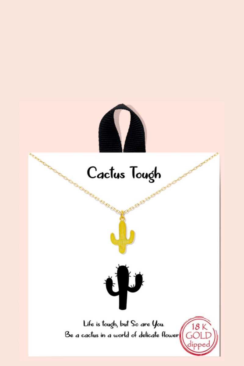 Cactus Tough Pendant Dainty Message Necklace - YuppyCollections