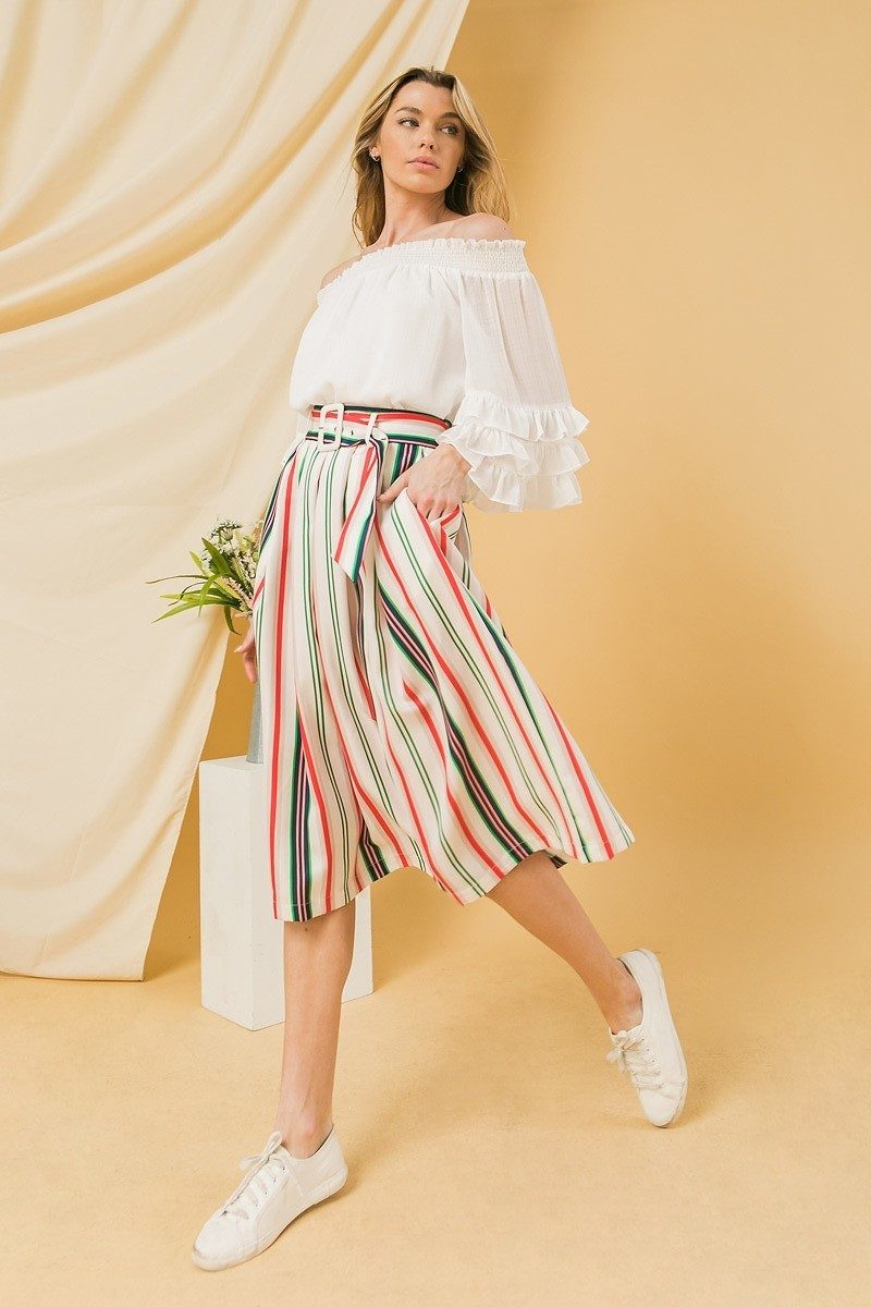 A Woven Midi Skirt - YuppyCollections