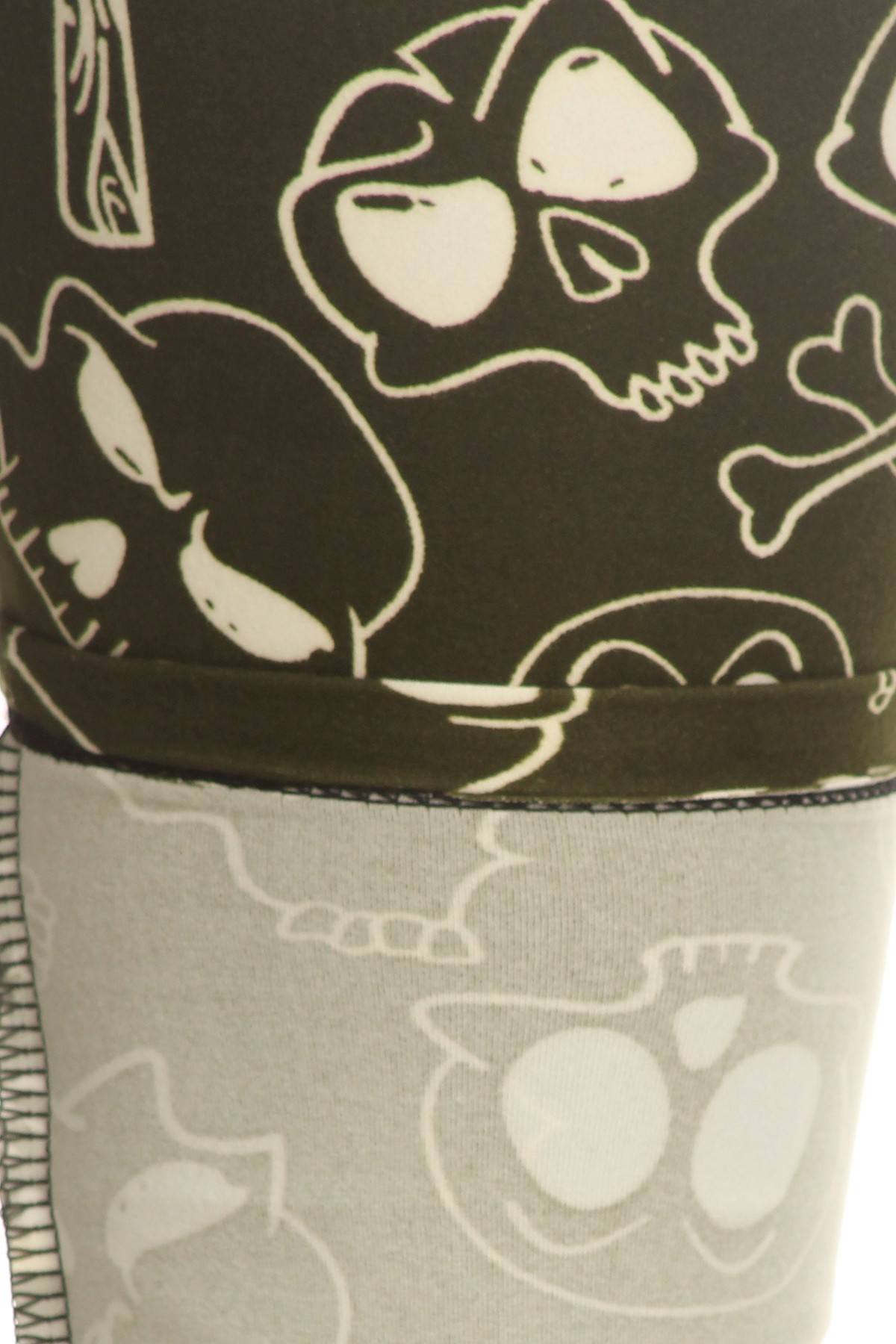 Skulls And Bones Graphic Printed Knit Legging With Elastic Waist Detail. High Waist Fit. - YuppyCollections