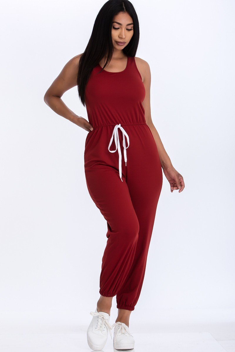 Elasticized Waist Jogger Jumpsuit - YuppyCollections