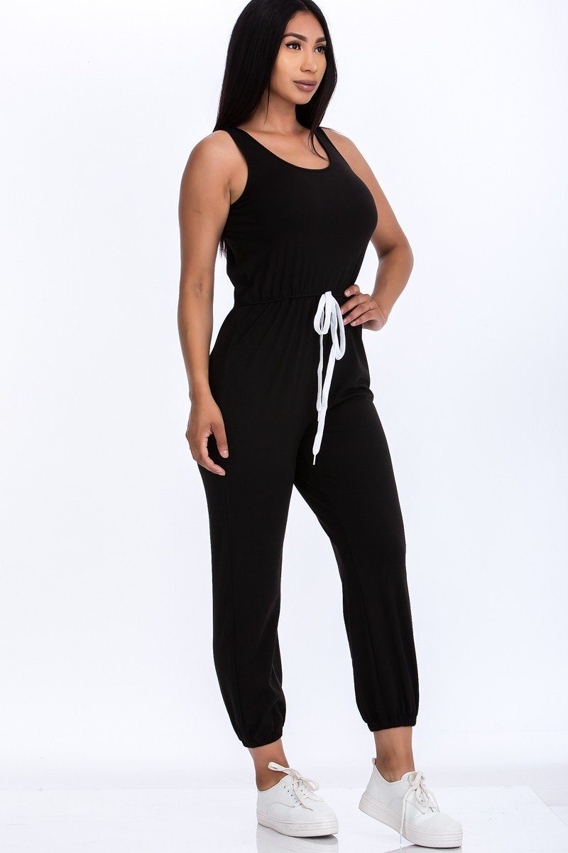 Elasticized Waist Jogger Jumpsuit - YuppyCollections