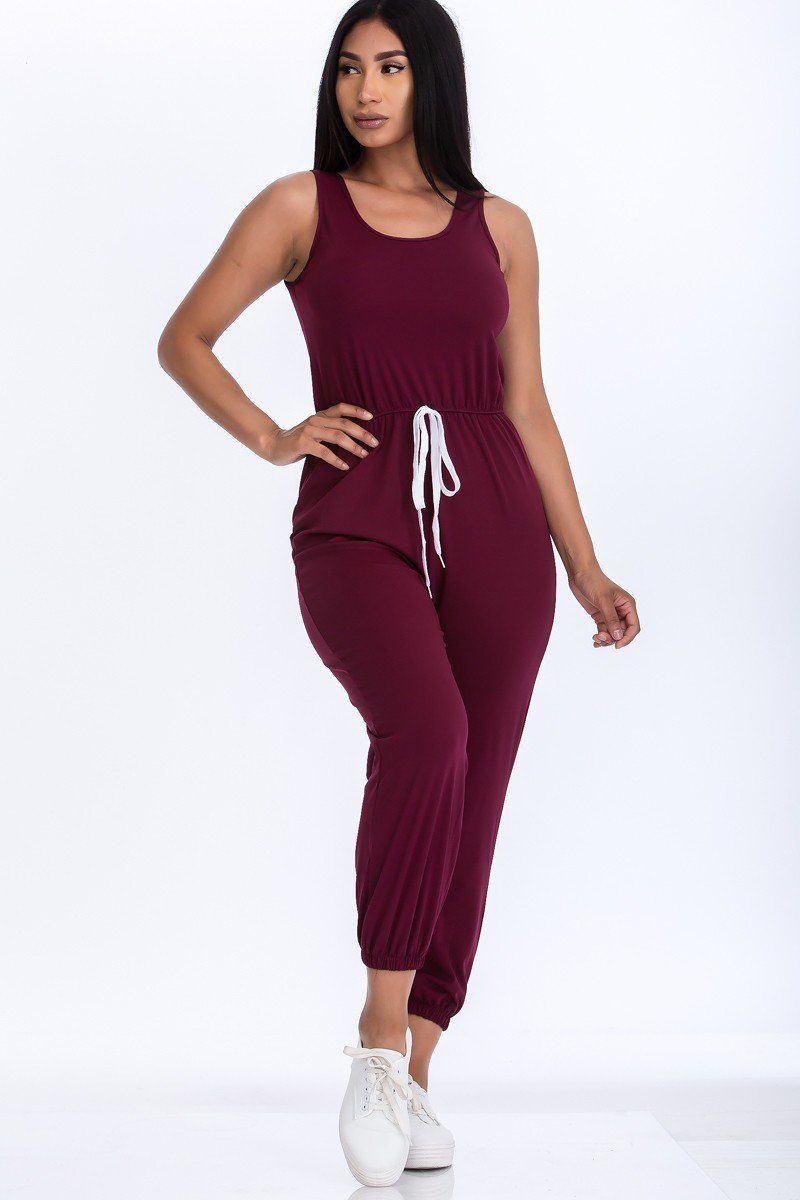 Elasticized Waist Jogger Jumpsuit - YuppyCollections