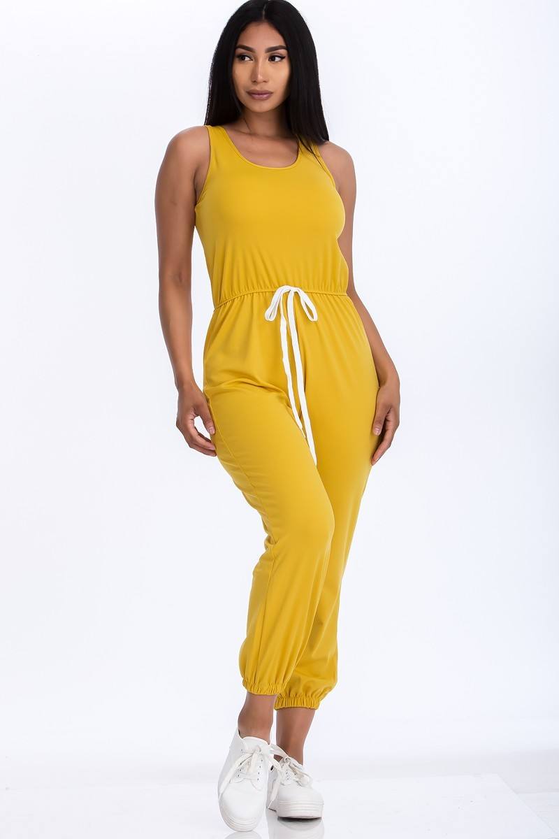 Elasticized Waist Jogger Jumpsuit - YuppyCollections