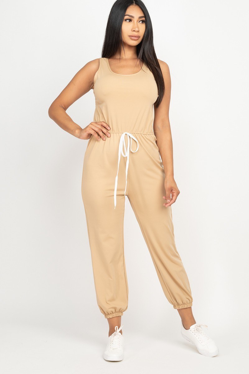 Elasticized Waist Jogger Jumpsuit - YuppyCollections