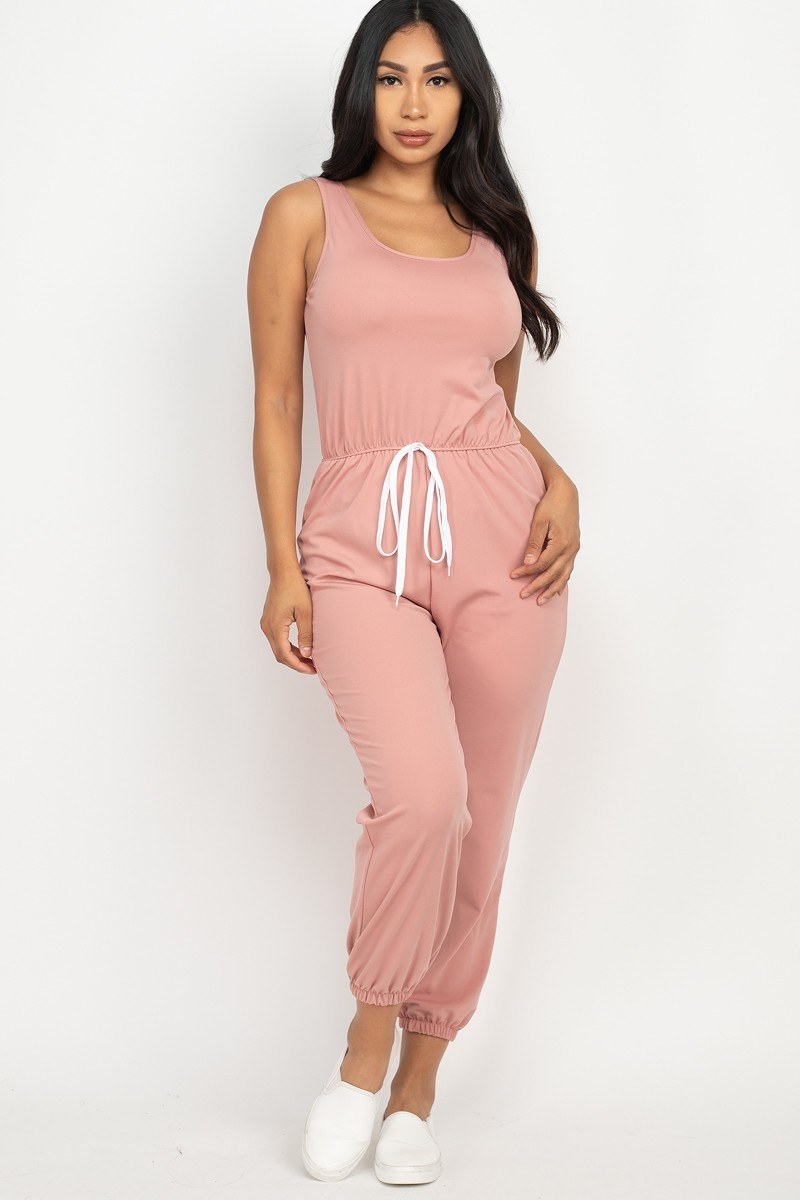 Elasticized Waist Jogger Jumpsuit - YuppyCollections