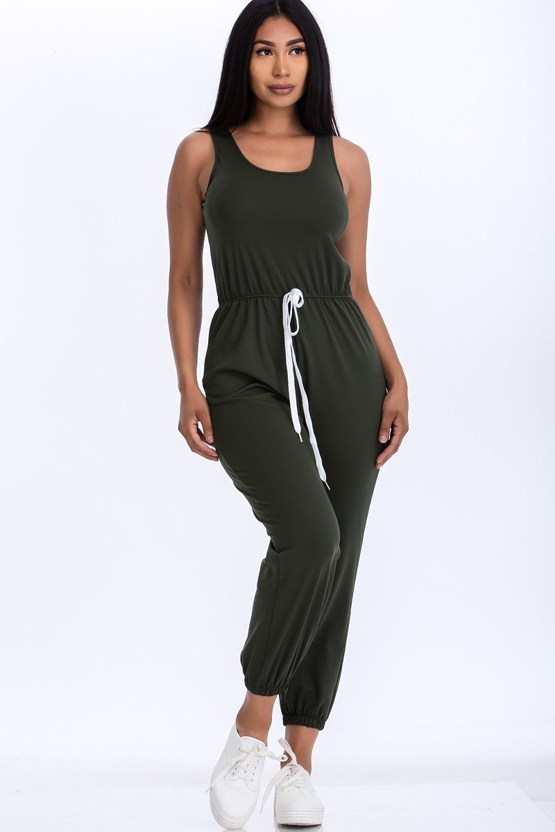 Elasticized Waist Jogger Jumpsuit - YuppyCollections