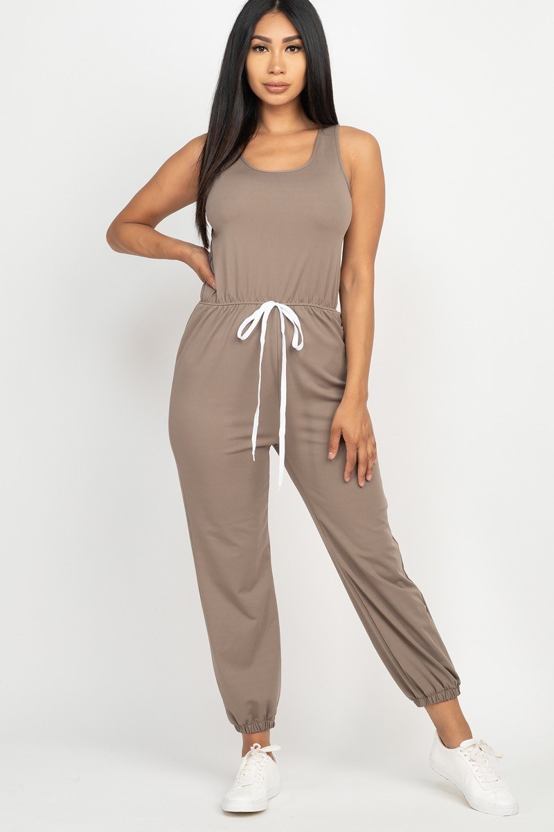 Elasticized Waist Jogger Jumpsuit - YuppyCollections