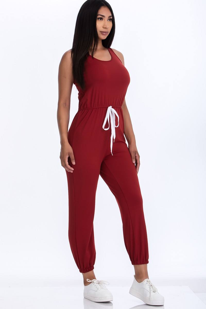 Elasticized Waist Jogger Jumpsuit - YuppyCollections