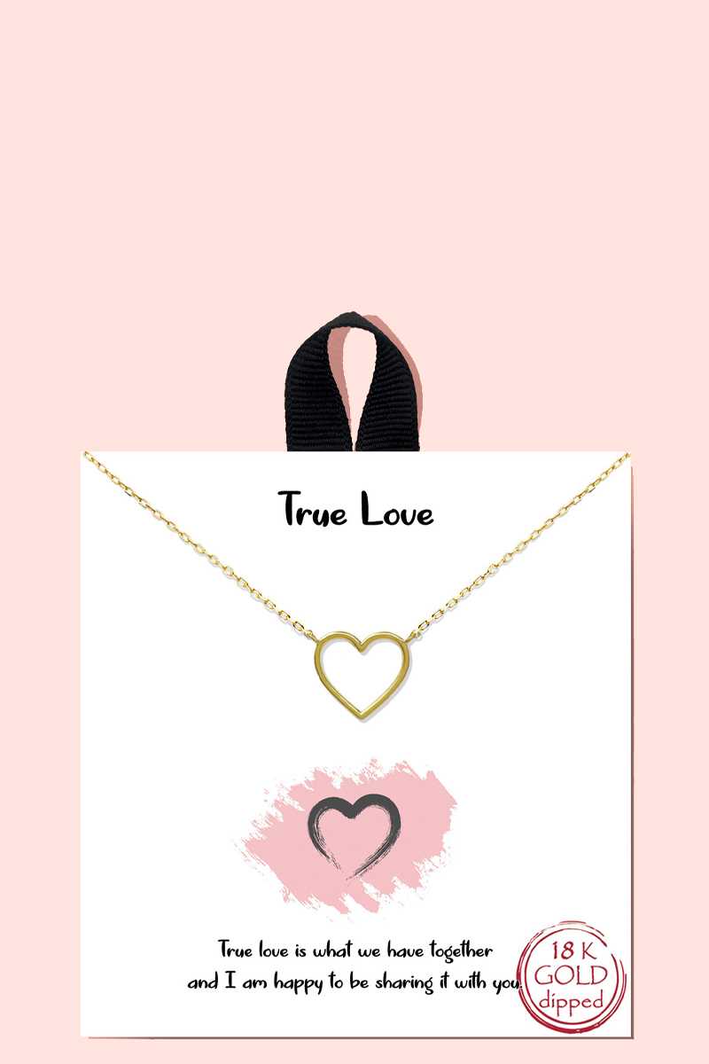 18k Gold Rhodium Dipped True Love Pendant Necklace - YuppyCollections