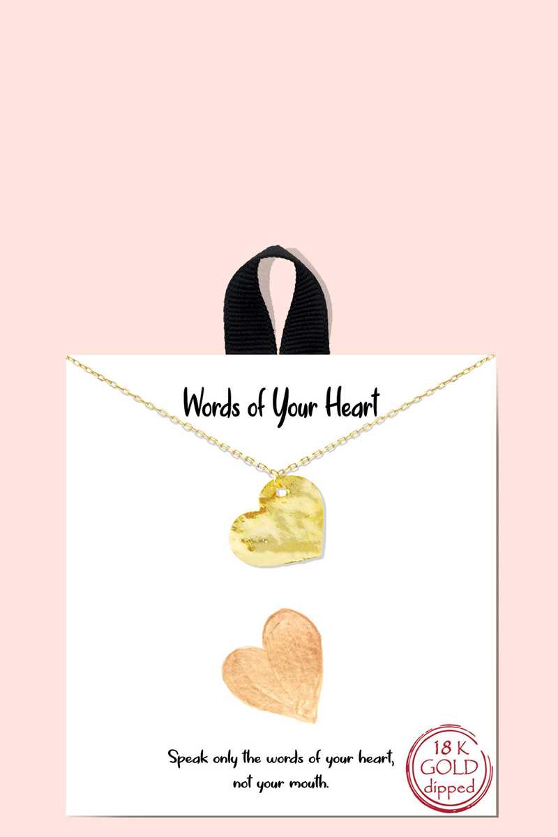 18k Gold Rhodium Dipped Words Of Your Heart Necklace - YuppyCollections