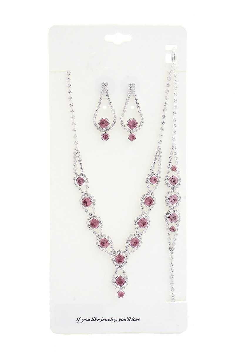 Elegant Rhinestone Bracelet Necklace Set - YuppyCollections