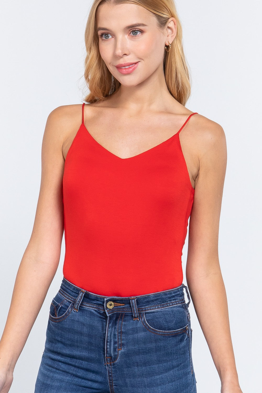 V-neck 2 Ply Cami Bodysuit - YuppyCollections