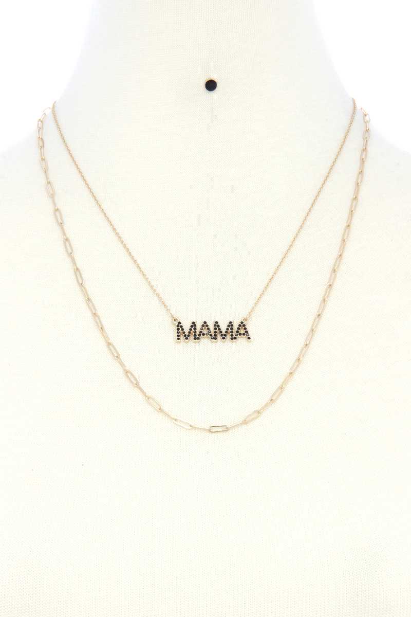 Mama Quote Oval Link Layer Necklace - YuppyCollections