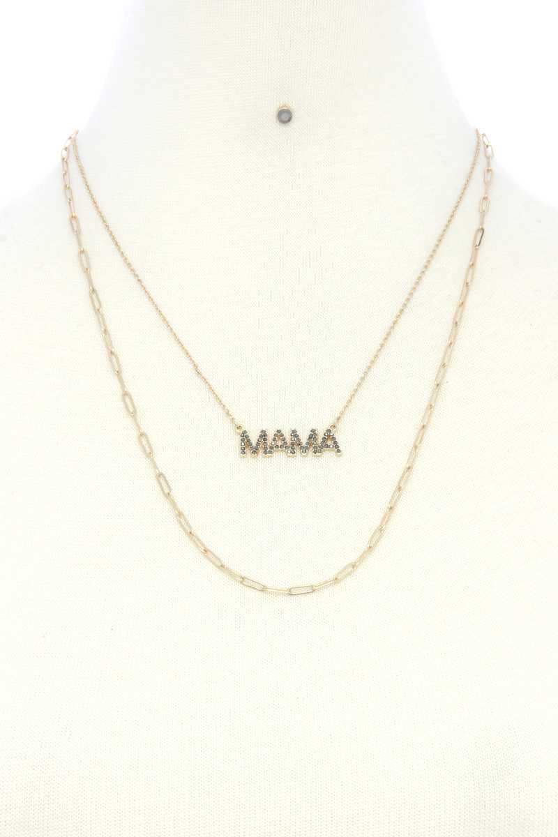 Mama Quote Oval Link Layer Necklace - YuppyCollections