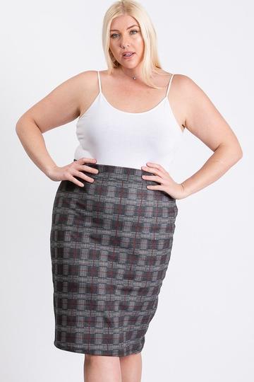 Black/grey Glen Plaid Skirt - YuppyCollections