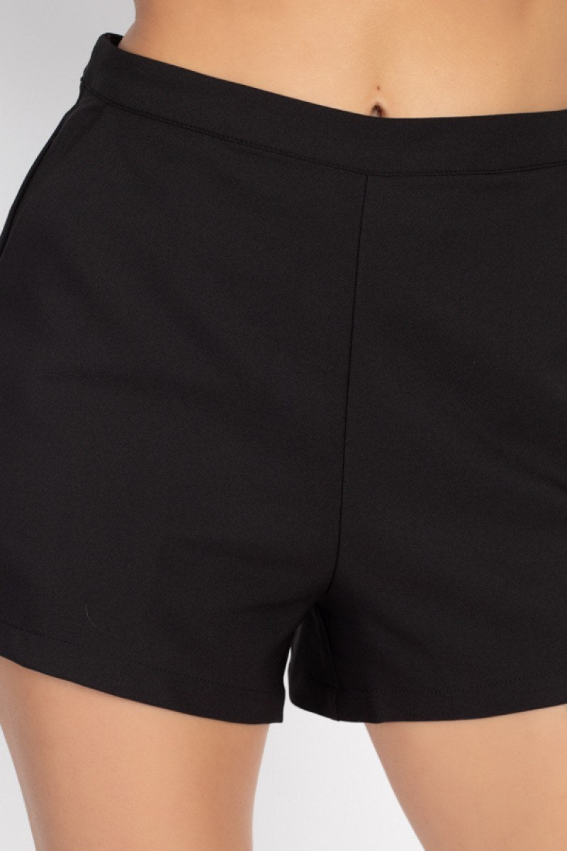 Back Zip-up Mini Shorts - YuppyCollections