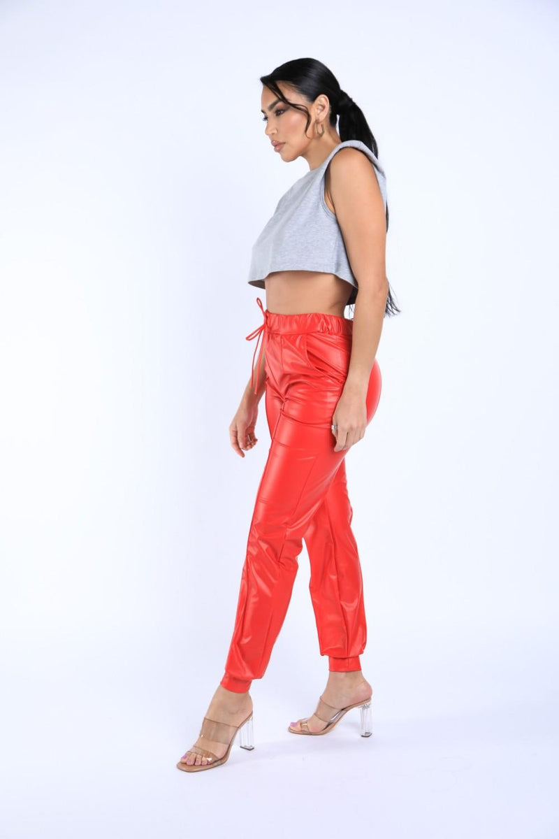 Pu Jogger Pants - YuppyCollections