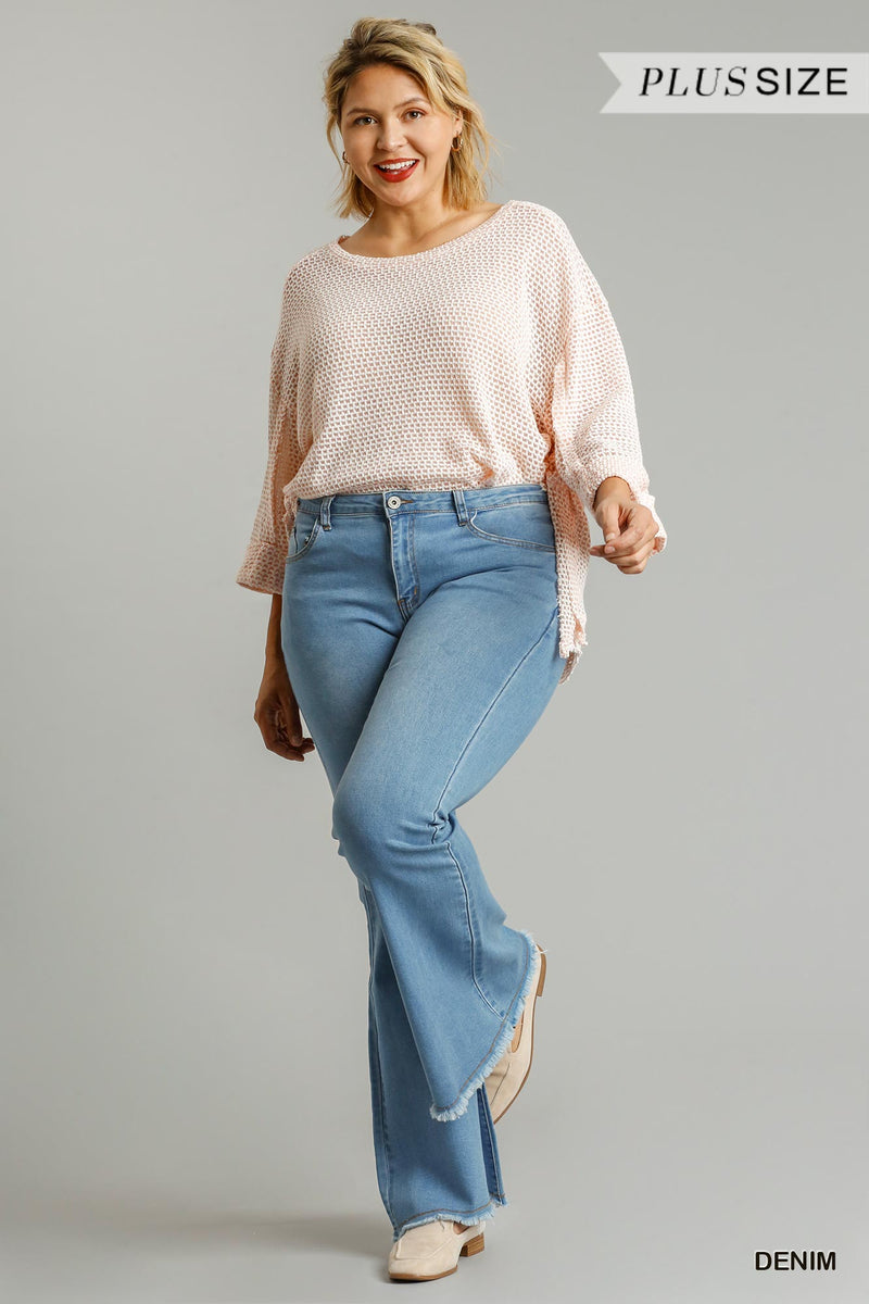 High Rise Stretch Denim Wide Leg Flare Jeans - YuppyCollections