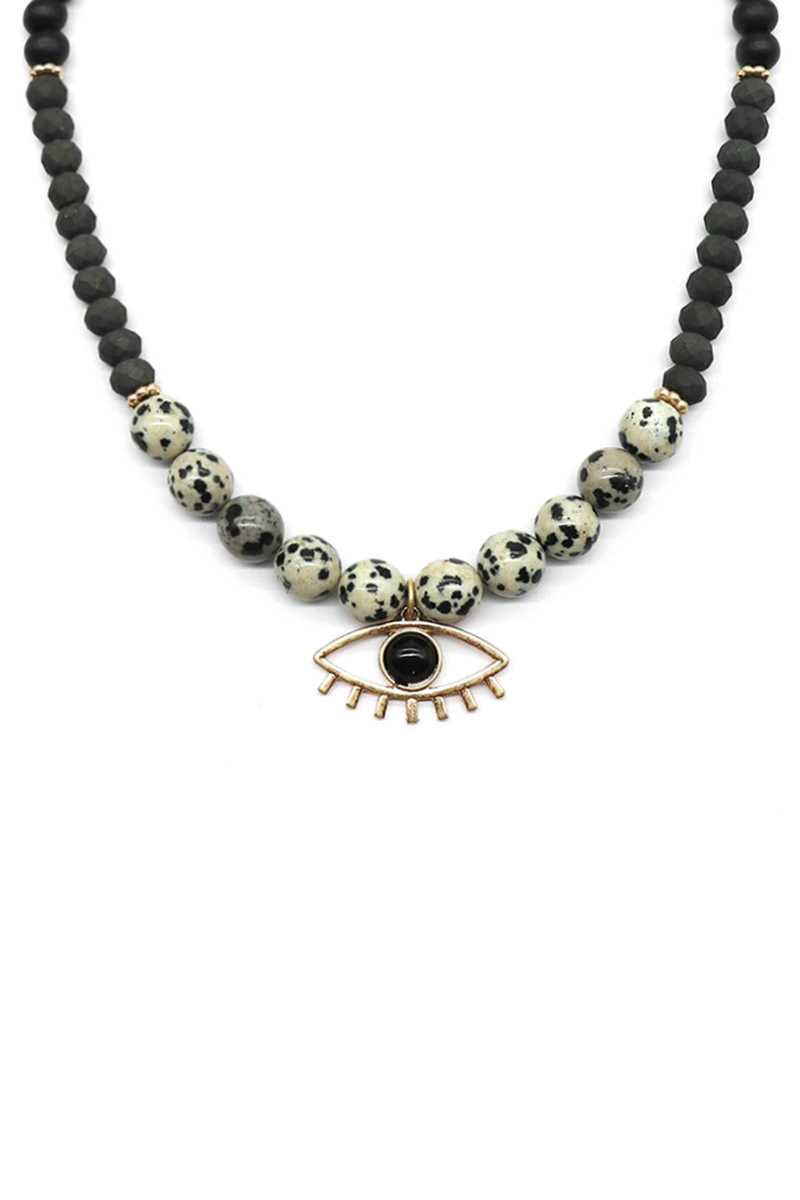 Evil Eye Lash Bead Necklace - YuppyCollections