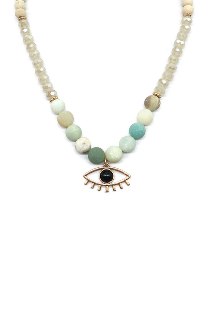 Evil Eye Lash Bead Necklace - YuppyCollections